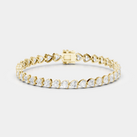 Sevres 11ct Heart Shape Tennis Bracelet — yellow gold