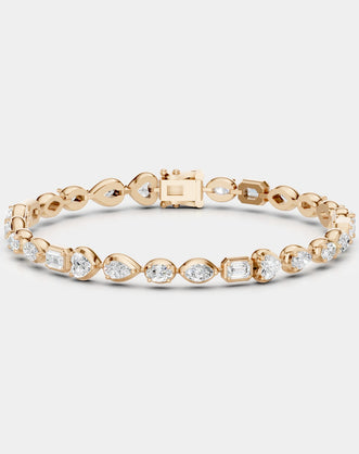 Willow Mixed Shape Tennis Bracelet 18ct rose gold