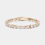 Willow Mixed Shape Tennis Bracelet 18ct rose gold