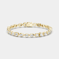 Willow Mixed Shape Tennis Bracelet 18ct yellow gold
