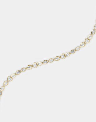Willow Mixed Shape Tennis Bracelet 18ct yellow gold 