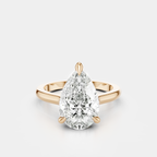 Dauphine pear cut solitaire classic engagement ring in 18ct rose gold