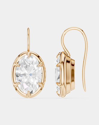 Vendôme 2ct oval button style drop earrings in 18ct rose gold