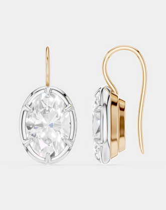 Vendôme 2ct oval button style drop earrings in 18ct rose gold