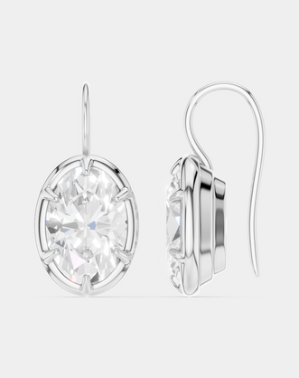 Vendôme 2ct oval button style drop earrings in 18ct white gold
