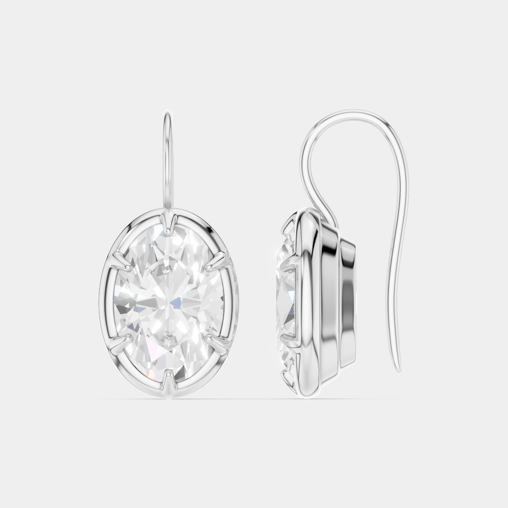 Vendôme 2ct oval button style drop earrings in 18ct white gold