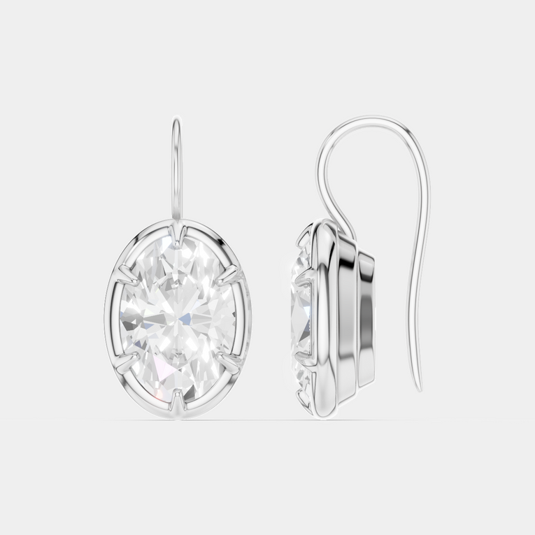 Vendôme 2ct oval button style drop earrings in 18ct white gold