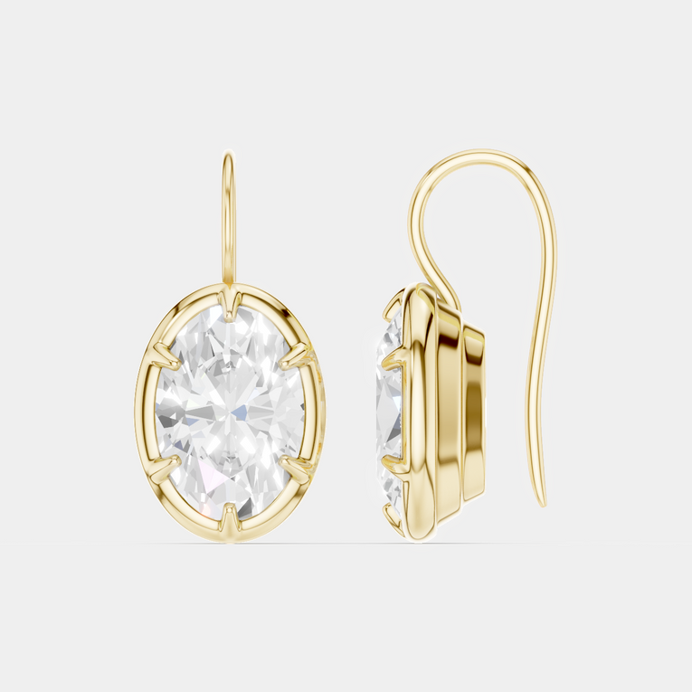 Vendôme 2ct oval button style drop earrings in 18ct yellow gold