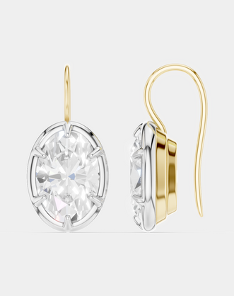Vendôme 2ct oval button style drop earrings in 18ct yellow gold
