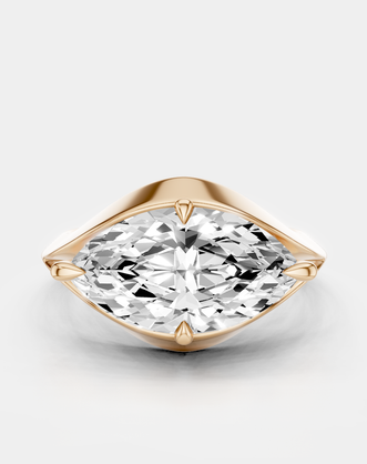 Mercer East-West 3ct marquise solitaire engagement ring in 18ct rose gold