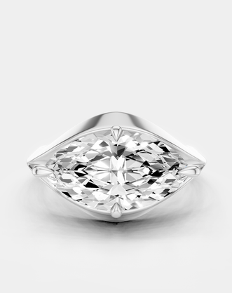Mercer East-West 3ct marquise solitaire engagement ring in 18ct white gold