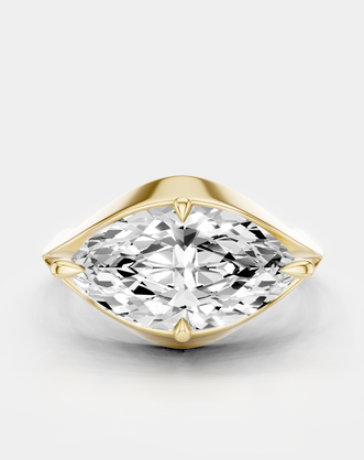Mercer East-West 3ct marquise solitaire engagement ring in 18ct yellow gold