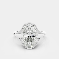 Bond 4ct oval solitaire semi-bezel engagement ring in 18ct white gold