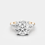 Hudson 4ct round brilliant tapered baguette engagement ring in 18ct rose gold