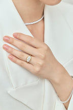 Close-up Mercer East-West 3ct marquise solitaire engagement ring in 18ct yellow gold