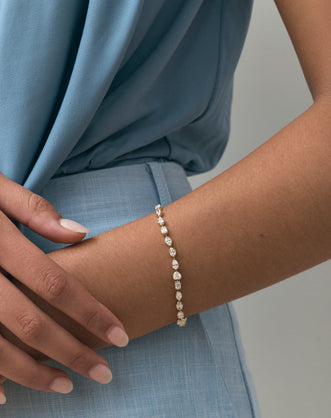 Willow Mixed Shape Tennis Bracelet on wrist