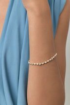 Willow Mixed Shape Tennis Bracelet 18ct yellow gold on wrist 