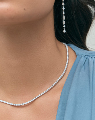 Claw set diamond tennis necklace Lucile by LOHR