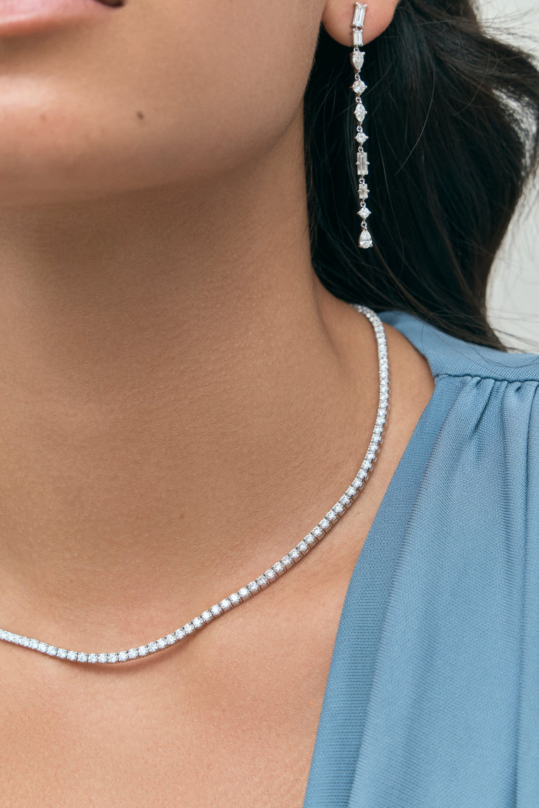 Claw set diamond tennis necklace Lucile by LOHR
