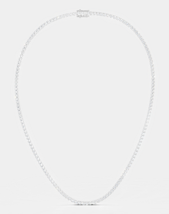 Lucile round brilliant claw set tennis necklace 10ct in white gold