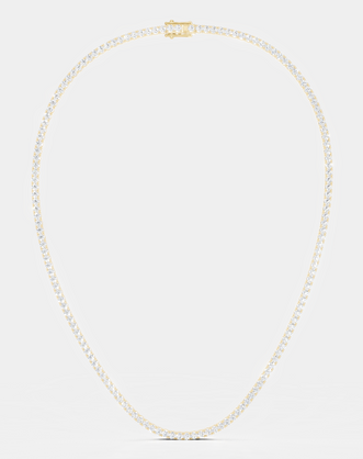 Lucile round brilliant claw set tennis necklace 10ct in yellow gold