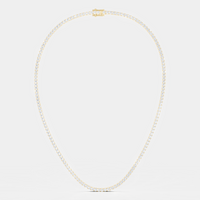 Lucile round brilliant claw set tennis necklace 10ct in yellow gold