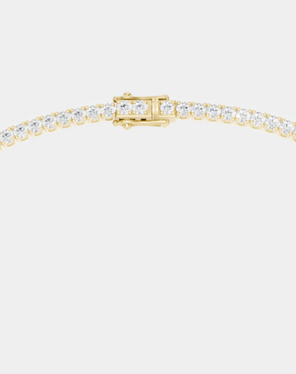 Lucile round brilliant claw set tennis necklace 10ct in yellow gold