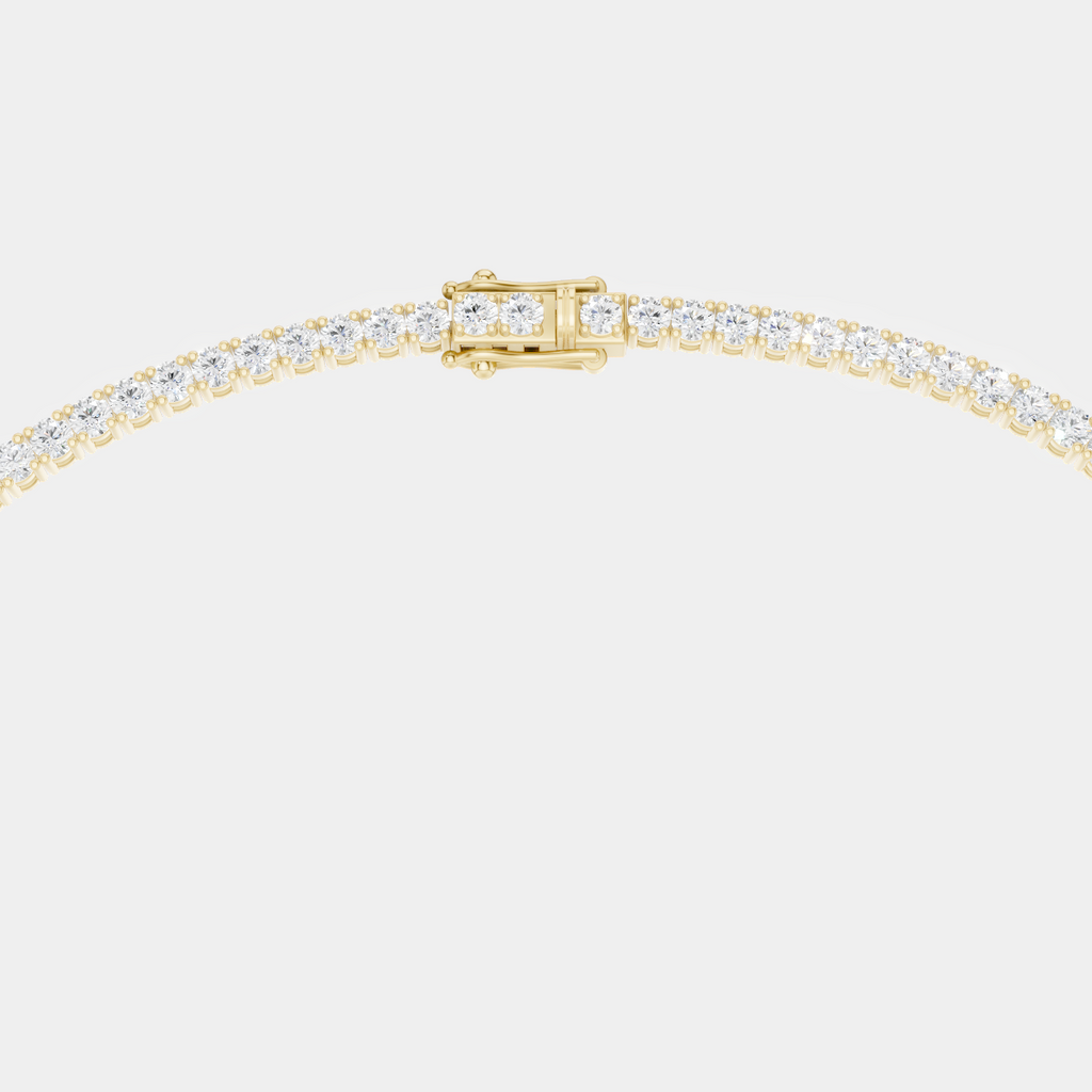 Lucile round brilliant claw set tennis necklace 10ct in yellow gold
