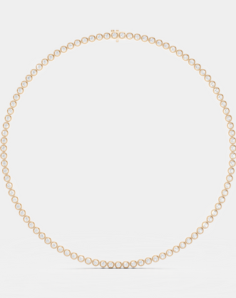 York bezel set tennis necklace in 18ct Rose gold
