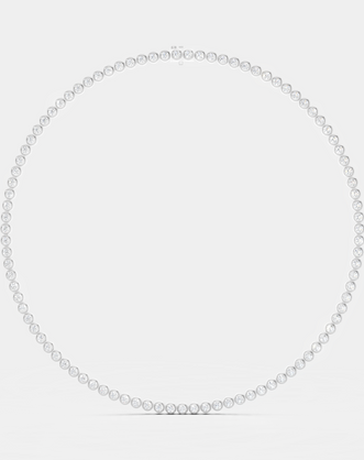 York bezel set tennis necklace in 18ct white gold detail view