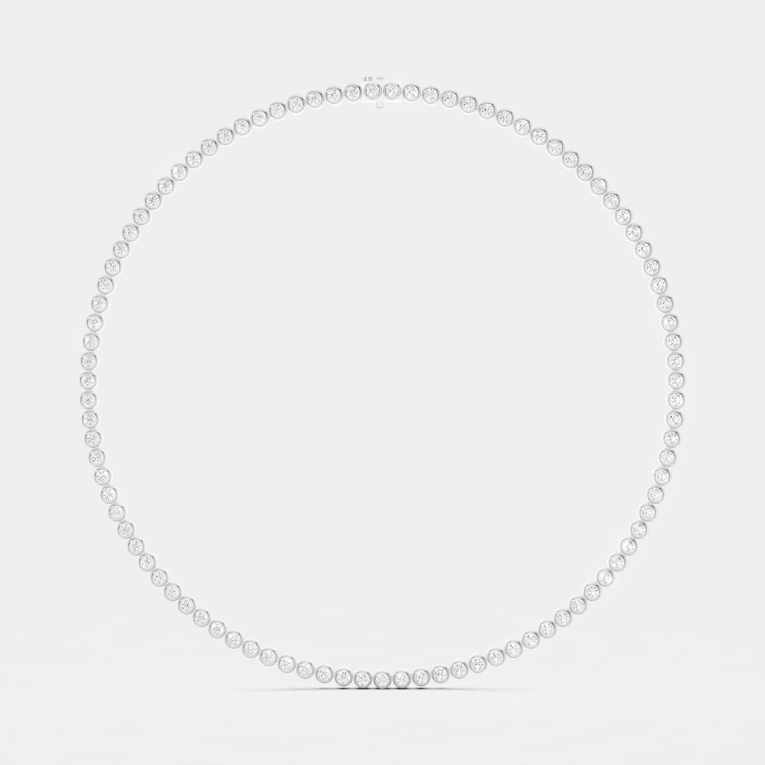 York bezel set tennis necklace in 18ct white gold detail view