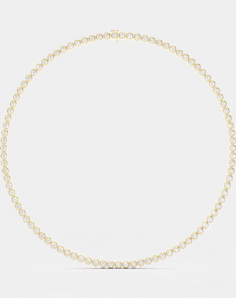 York bezel set tennis necklace in 18ct yellow gold