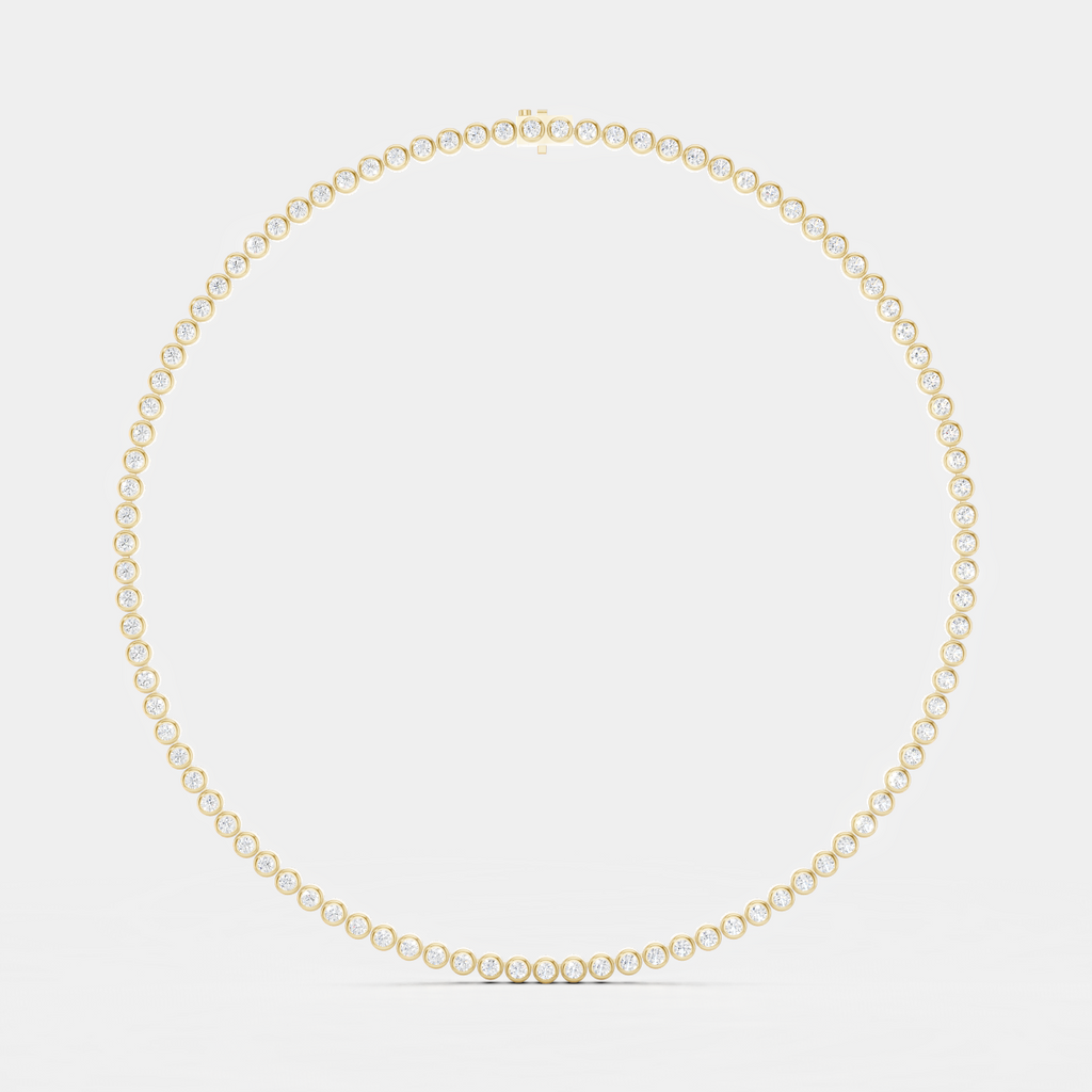 York bezel set tennis necklace in 18ct yellow gold