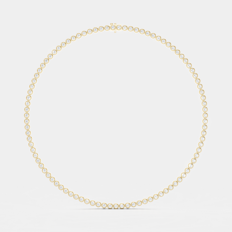 York bezel set tennis necklace in 18ct yellow gold