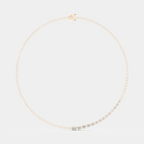 Mateo Semi bezel graduated necklace in 18ct rose gold close-up