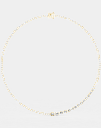 Mateo Semi bezel graduated necklace in 18ct yellow gold