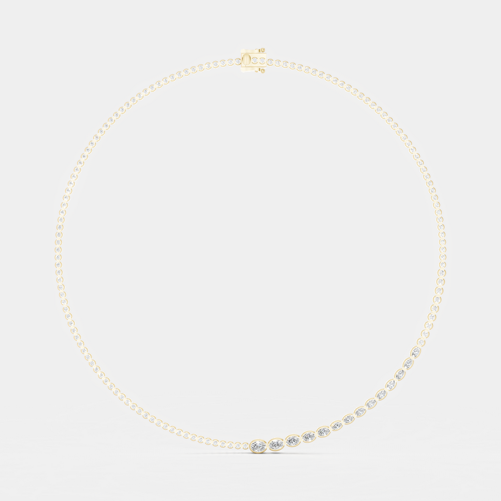 Mateo Semi bezel graduated necklace in 18ct yellow gold
