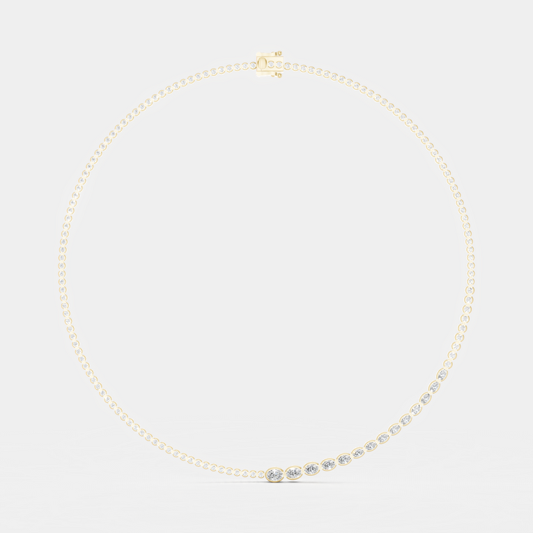 Mateo Semi bezel graduated necklace in 18ct yellow gold