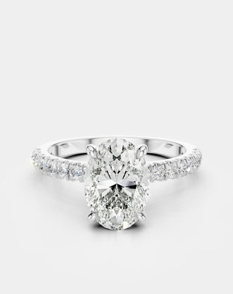 Oval Cut Diamond Platinum Ring 