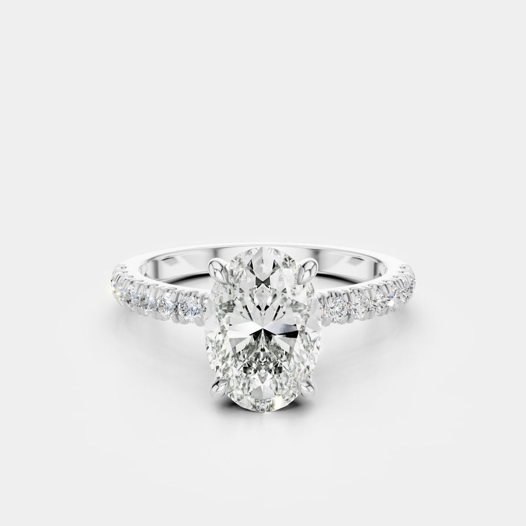 Oval Cut Diamond Platinum Ring 