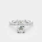 Oval Cut Diamond Platinum Ring 