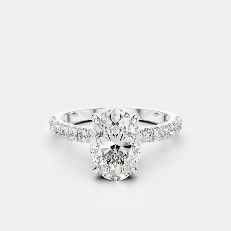 Oval Cut Diamond Platinum Ring 