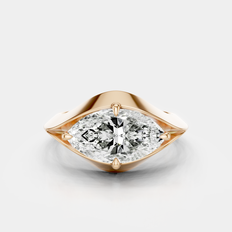 Kenmare East-West 1.5ct Marquise Solitaire Pinky Ring