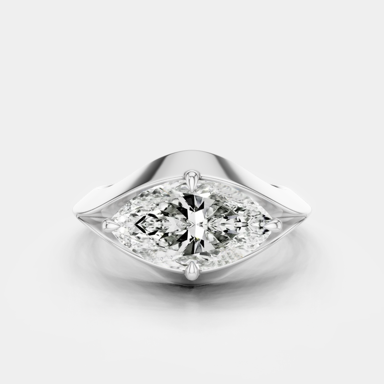 Kenmare East-West 1.5ct Marquise Solitaire Pinky Ring