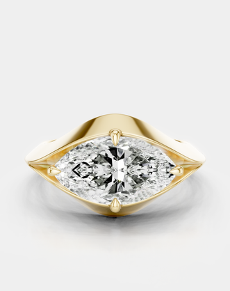 Kenmare East-West 1.5ct Marquise Solitaire Pinky Ring