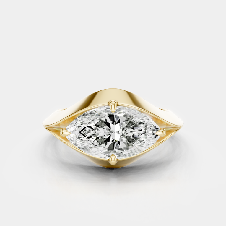 Kenmare East-West 1.5ct Marquise Solitaire Pinky Ring