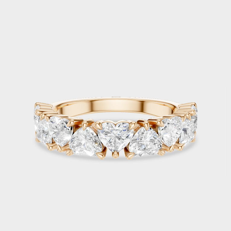 Melrose 0.20ct heart shape half eternity band in 18ct rose gold