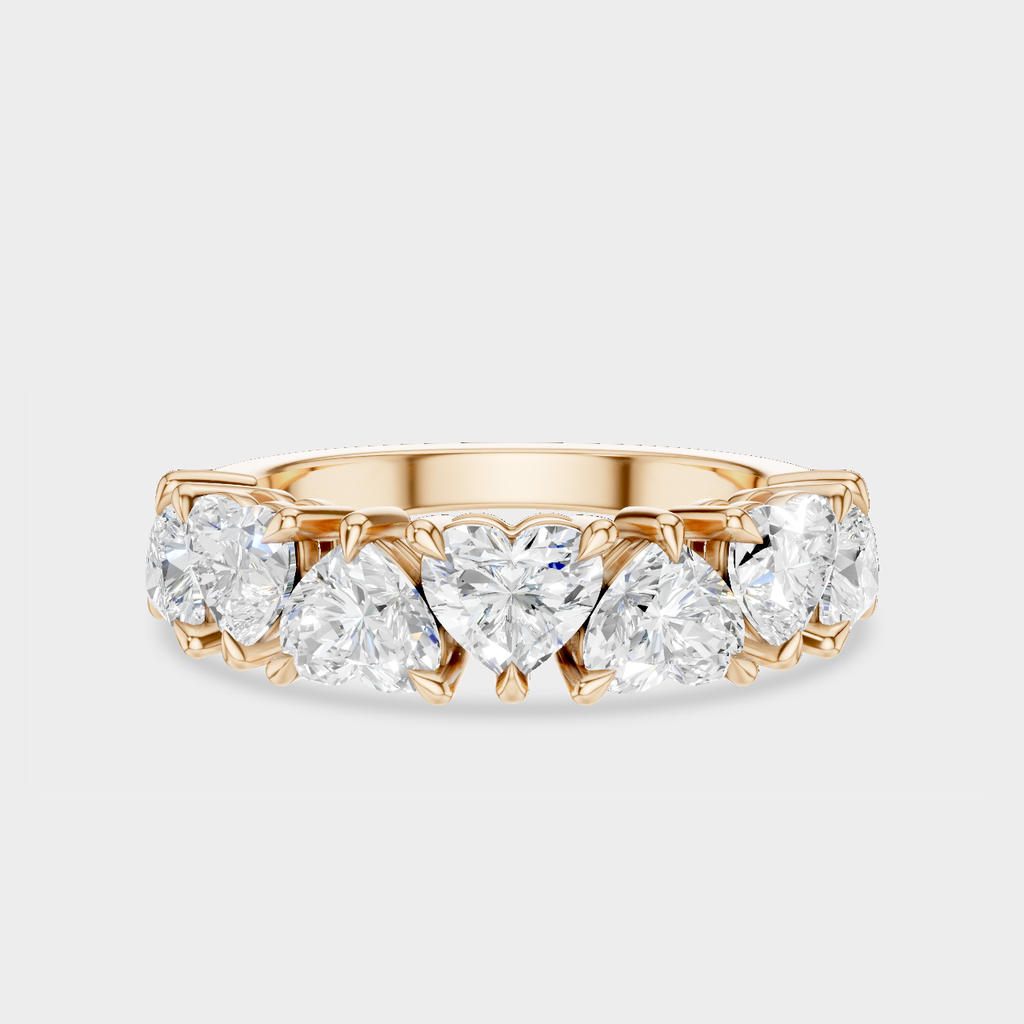 Melrose 0.30ct heart shape half eternity band in 18ct rose gold