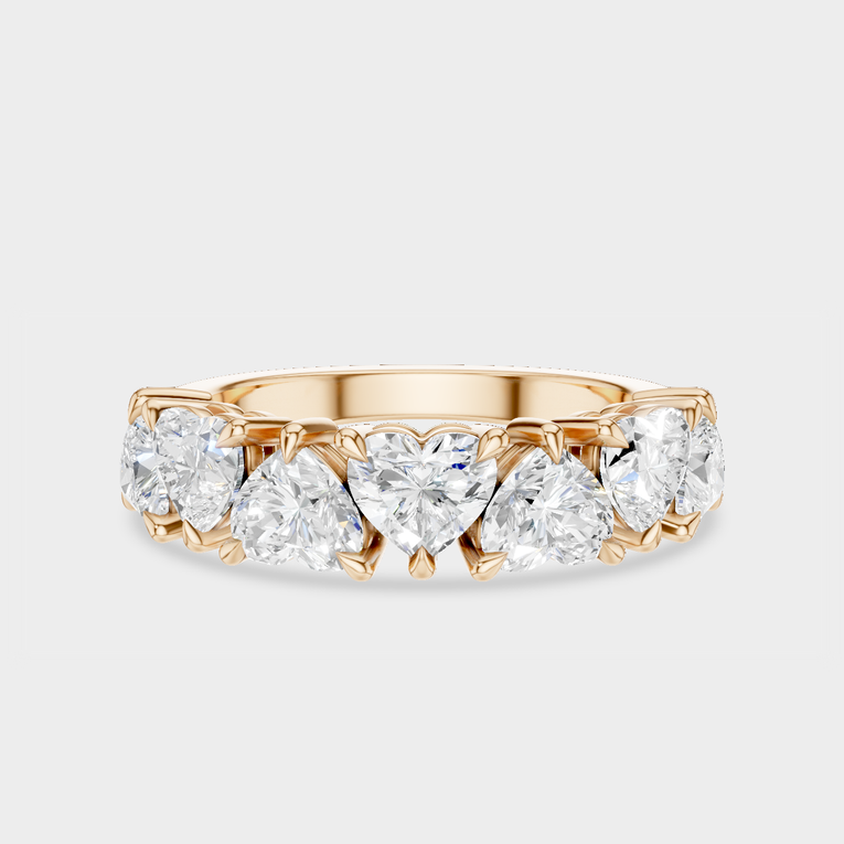 Melrose 0.30ct heart shape half eternity band in 18ct rose gold