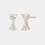 Notting romantic pair double 0.50ct heart shape drop earrings in 18ct rose gold